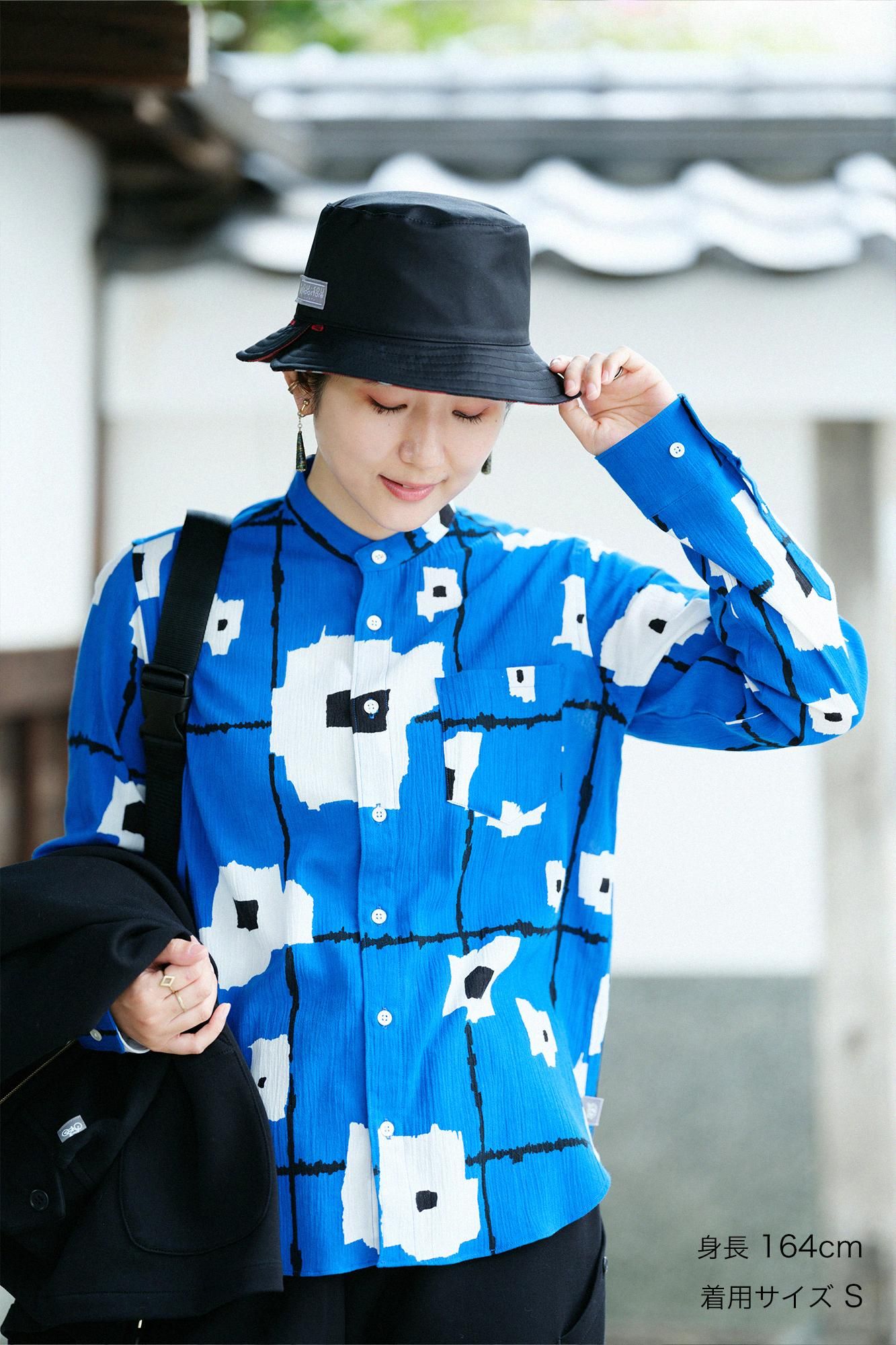 高島縮 20/20 スタンドカラーシャツ/天花(てんか)