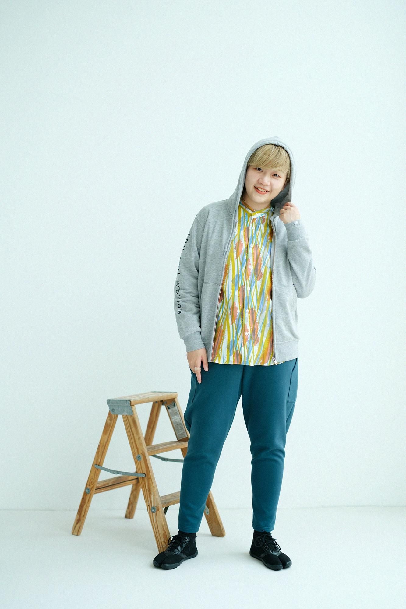 高島縮 20/20 スタンドカラーシャツ/なびく