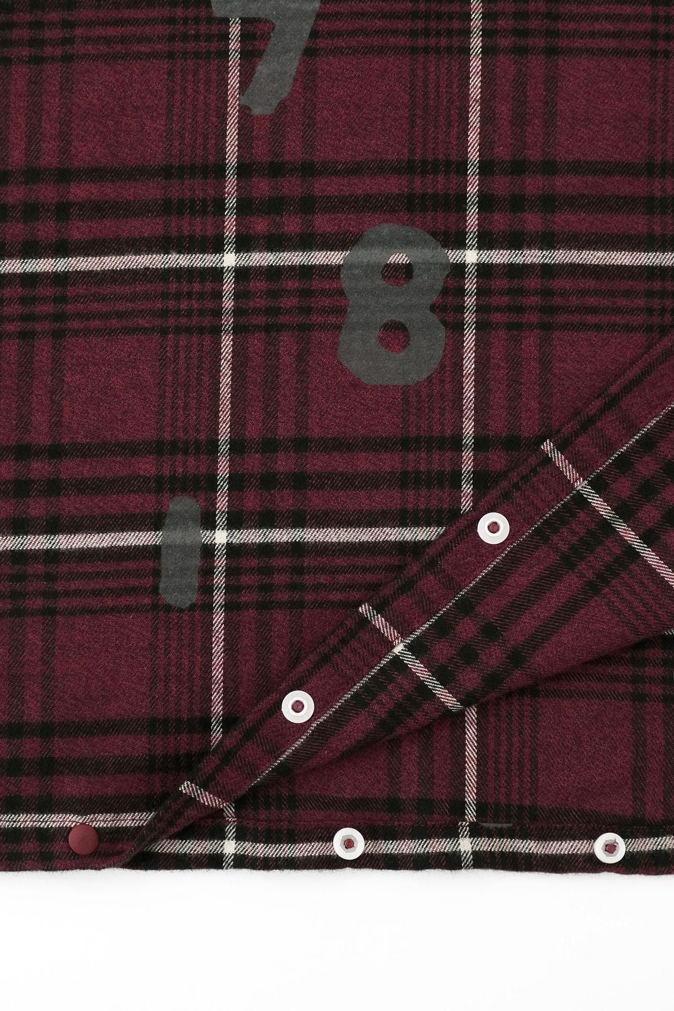 超長棉Glenn /法蘭絨格子H.N.BIKE連身裙SO-SU-U十數酒紅色