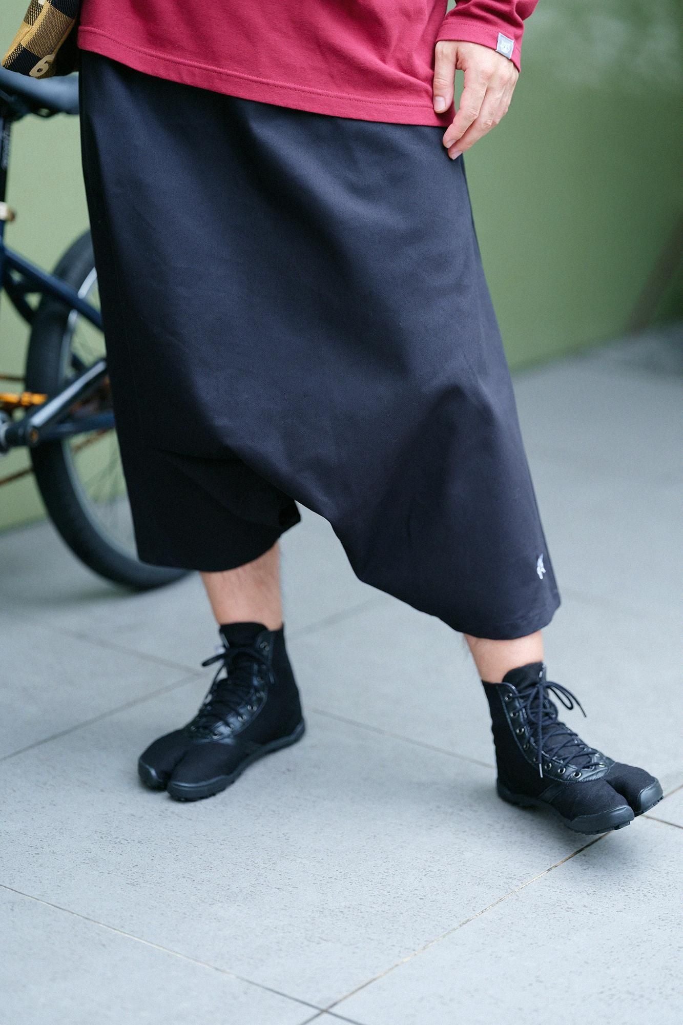 Cotton×Solotex® Chino Cloth Daimonjiyama Daimonji Sarouel Pants / Black