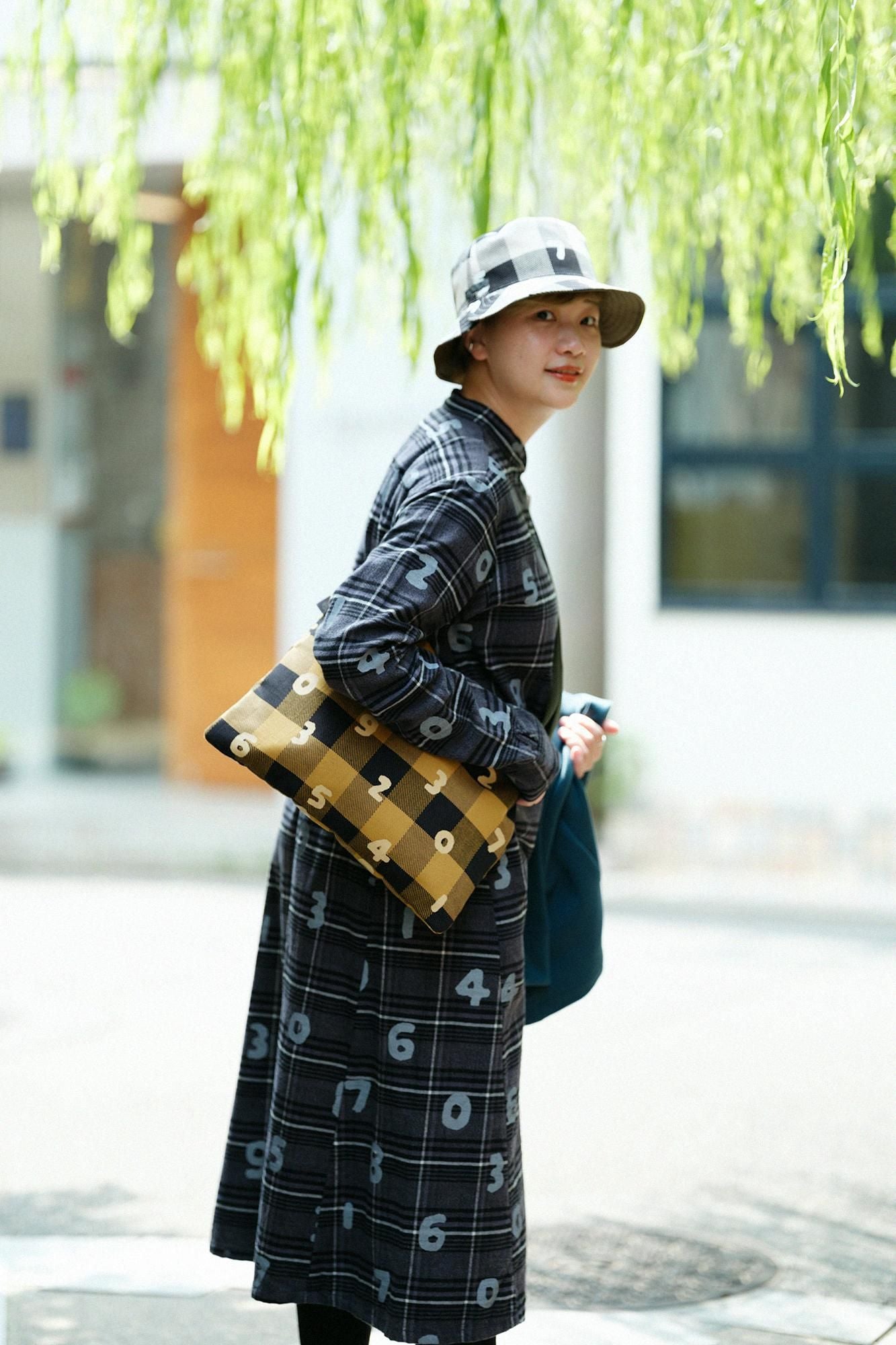 重磅斜纹布格纹 Sacoche/SO-SU-U 芥末色