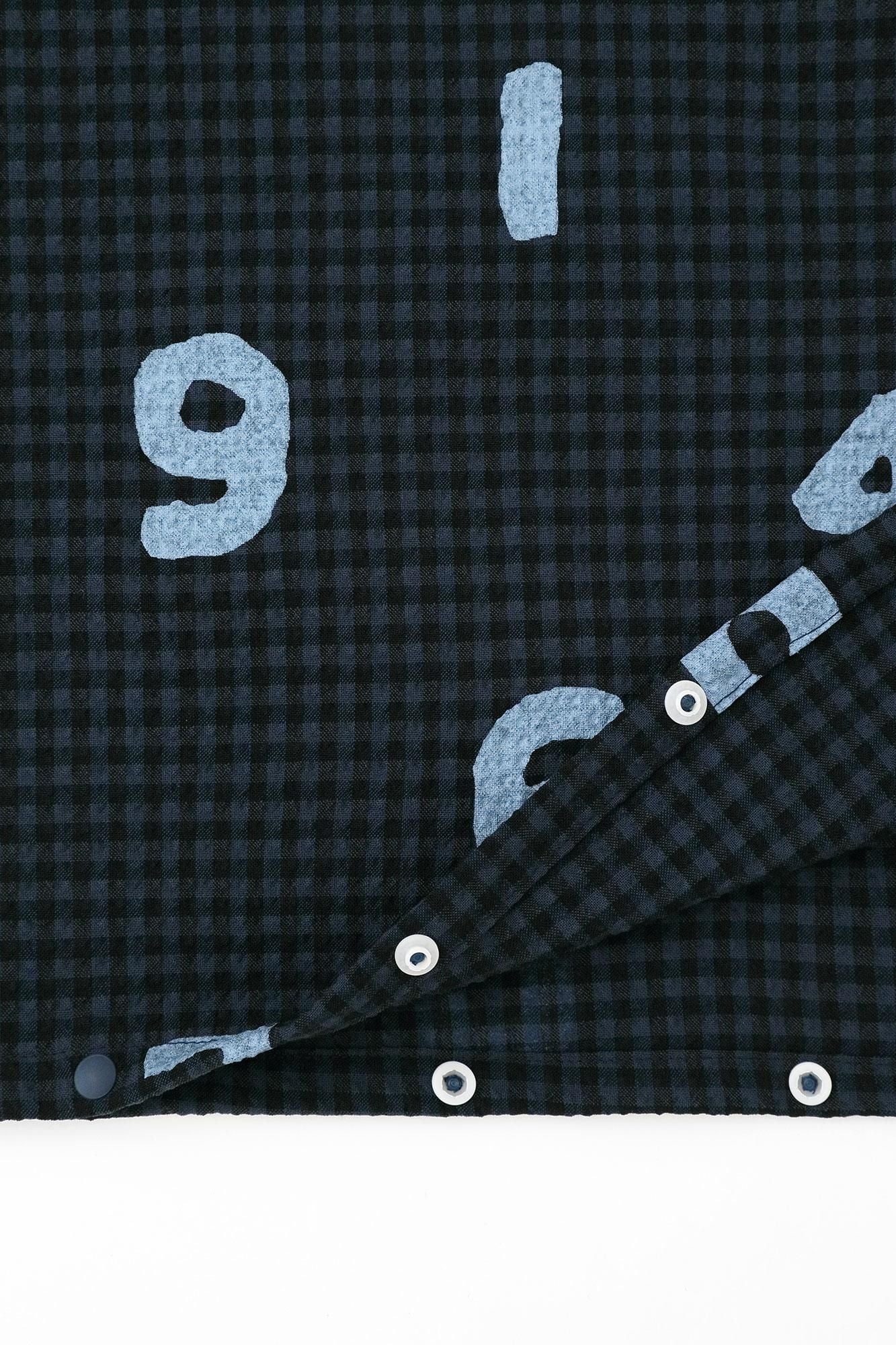 Wool Sucker BIKE One-piece Dress / SO-SU-U Navy Black Check