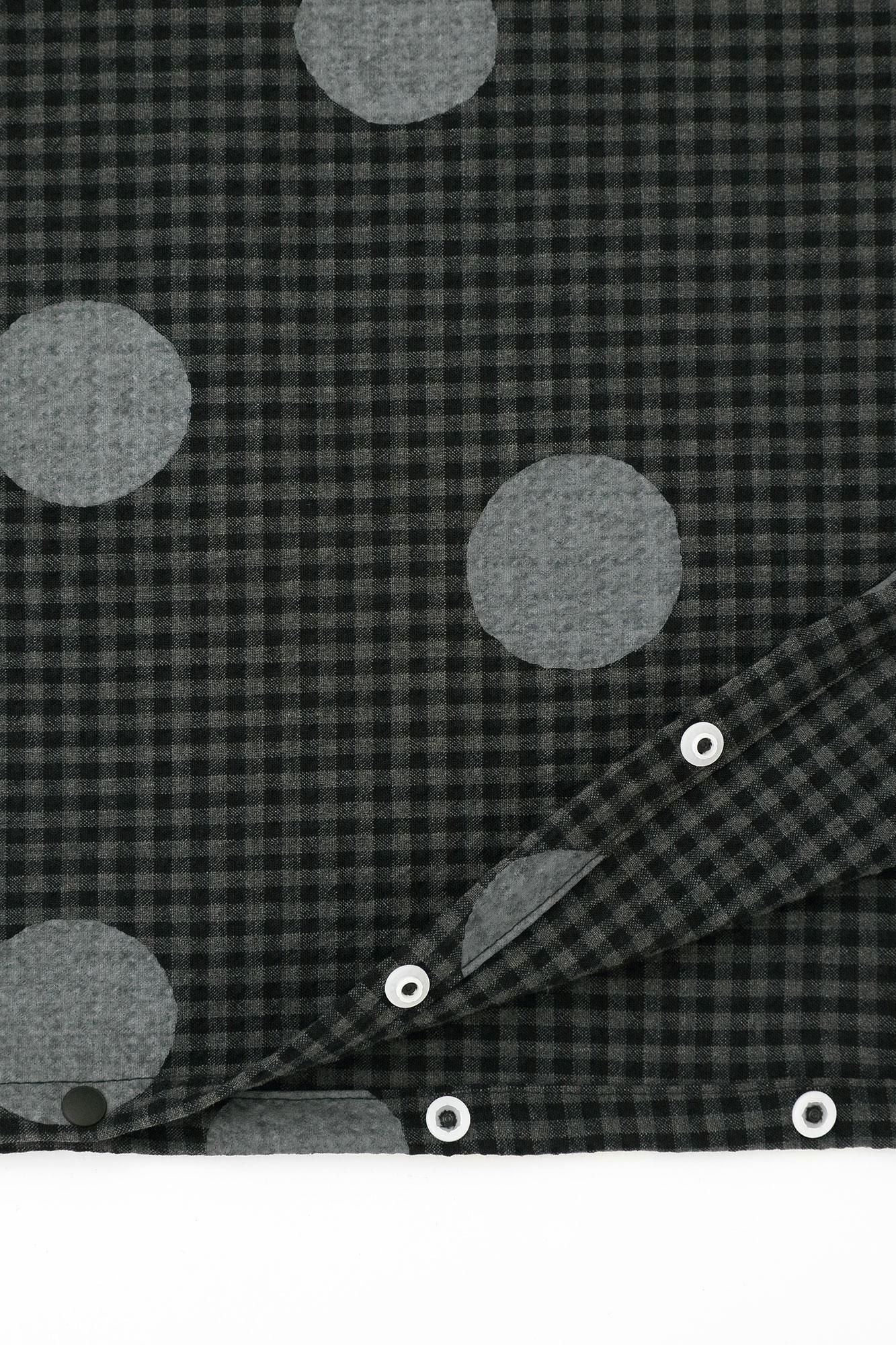 Wool Sucker BIKE One-piece Dress / Polka Dots Mara Gray Black Check