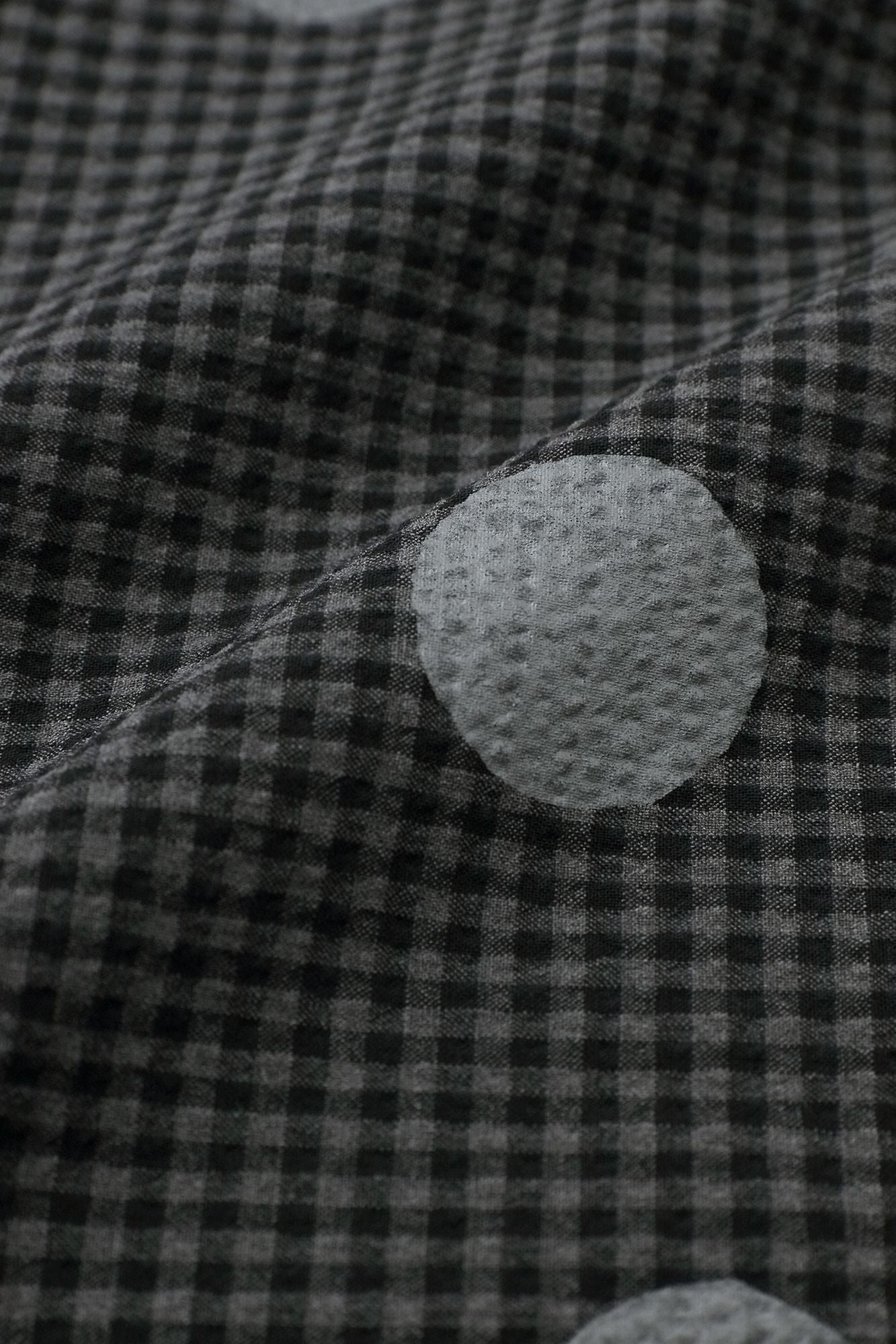 Wool Sucker BIKE One-piece Dress / Polka Dots Mara Gray Black Check