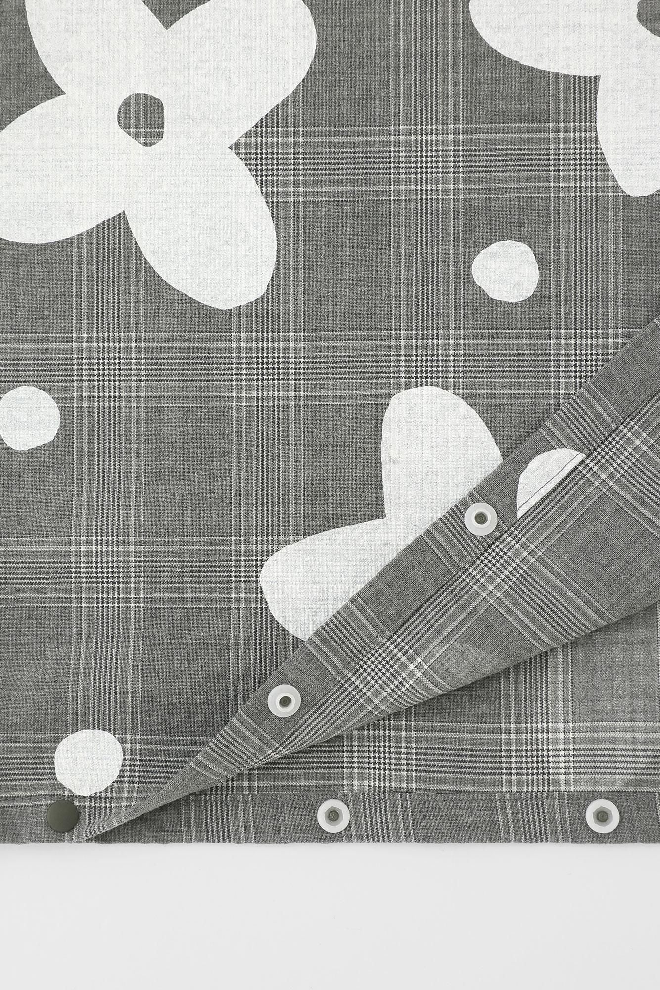 羊毛泡泡布 BIKE 連身裙/山花風 銀灰色格紋