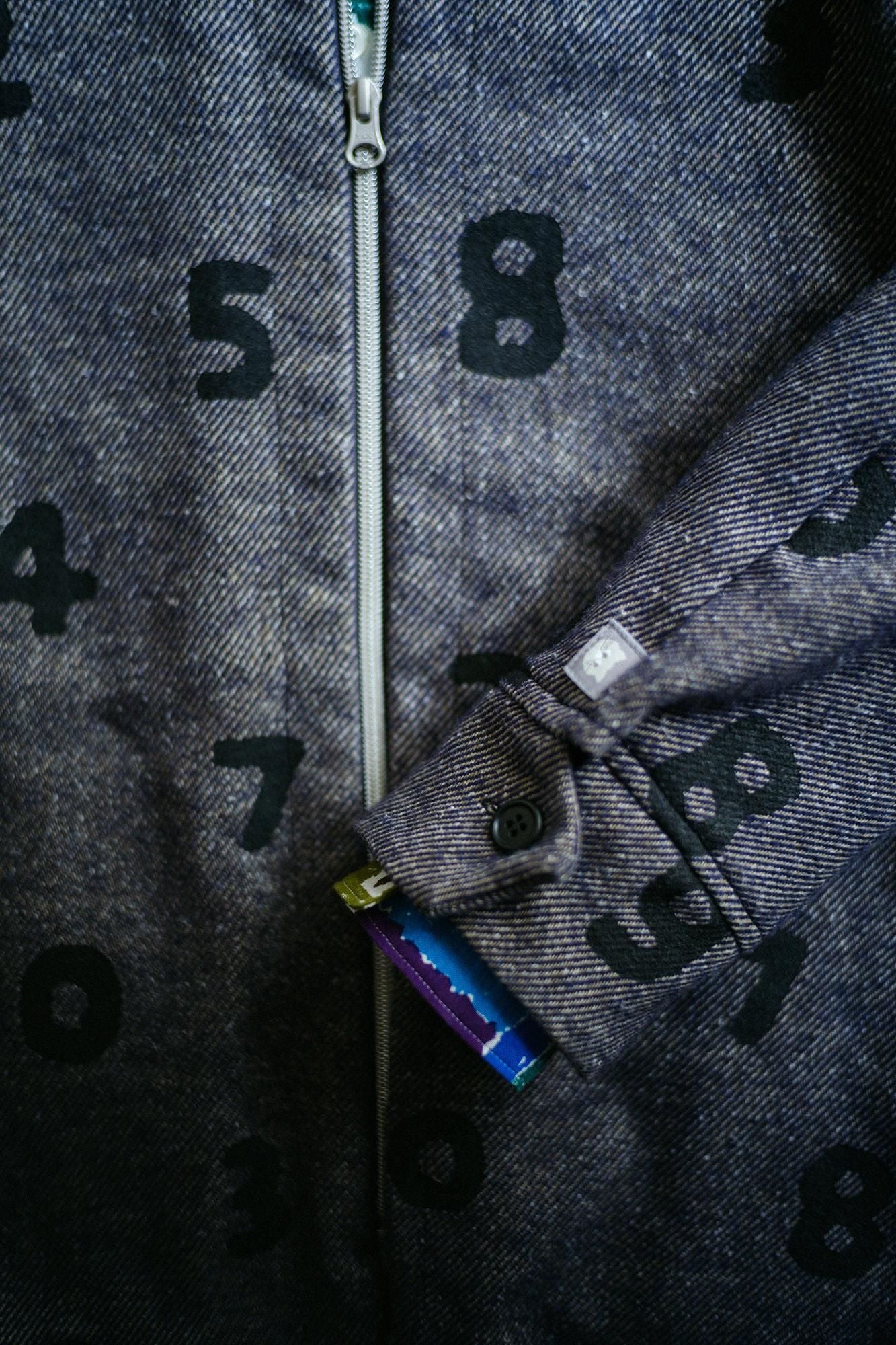 棉斜紋織有領ZIP UP外套/SO-SU-U十數 混藍色