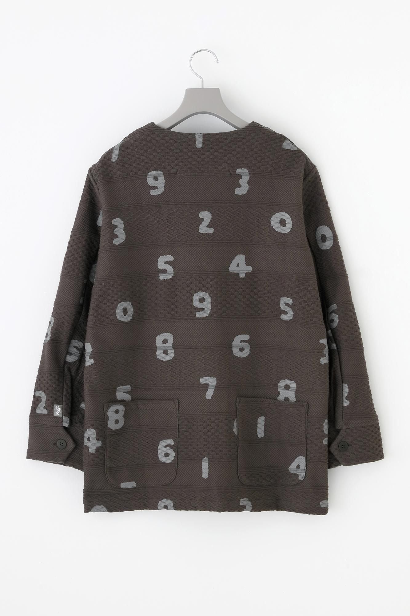 緹花針織V領BIKE夾克/ SO-SU-U十數黄枯茶色