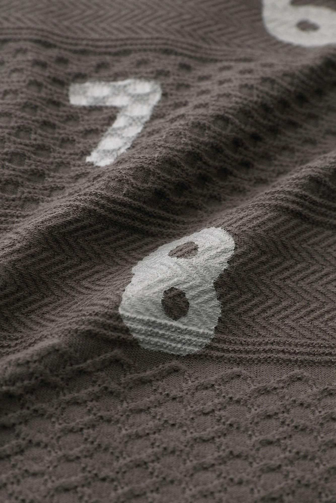 緹花針織V領BIKE夾克/ SO-SU-U十數黄枯茶色