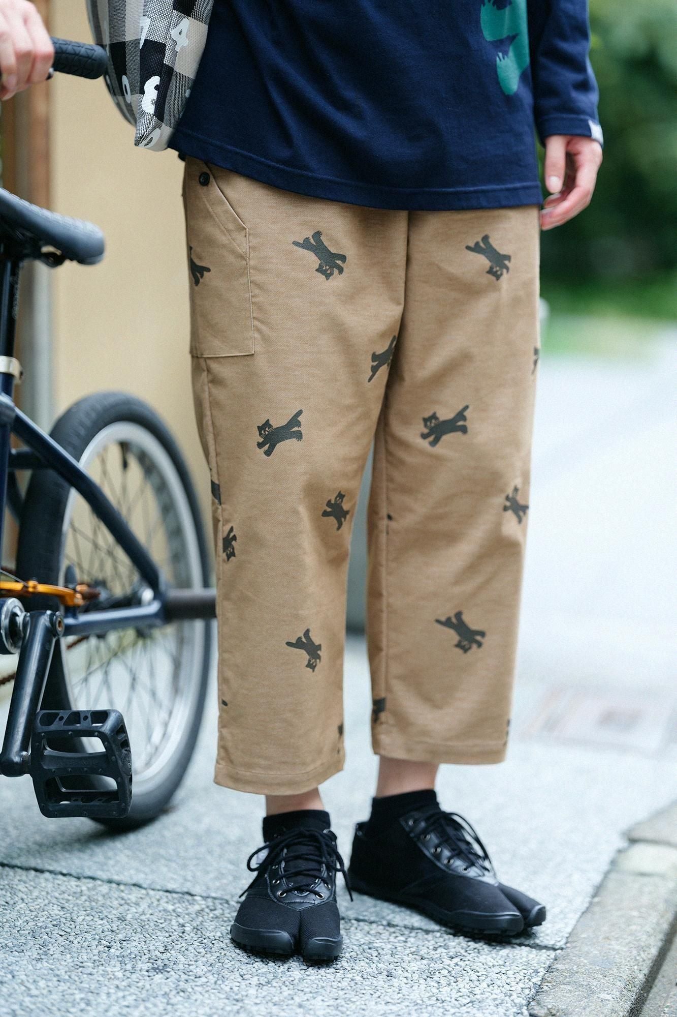 스트레치벨벳 BIKE 스테테코/황토색을 달리는 고양이