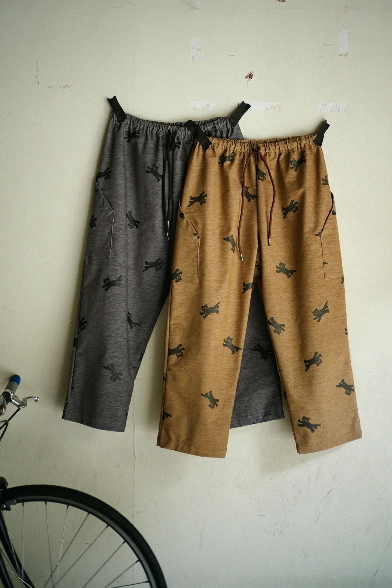 스트레치벨벳 BIKE 스테테코/황토색을 달리는 고양이