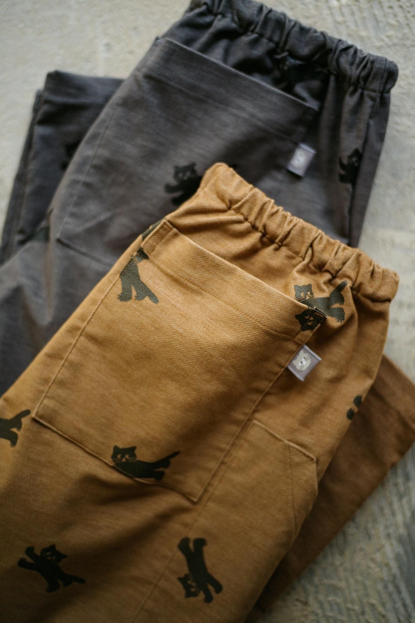 【net限定】ストレッチビロード BIKE すててこ/ねこ かけっこ グレー