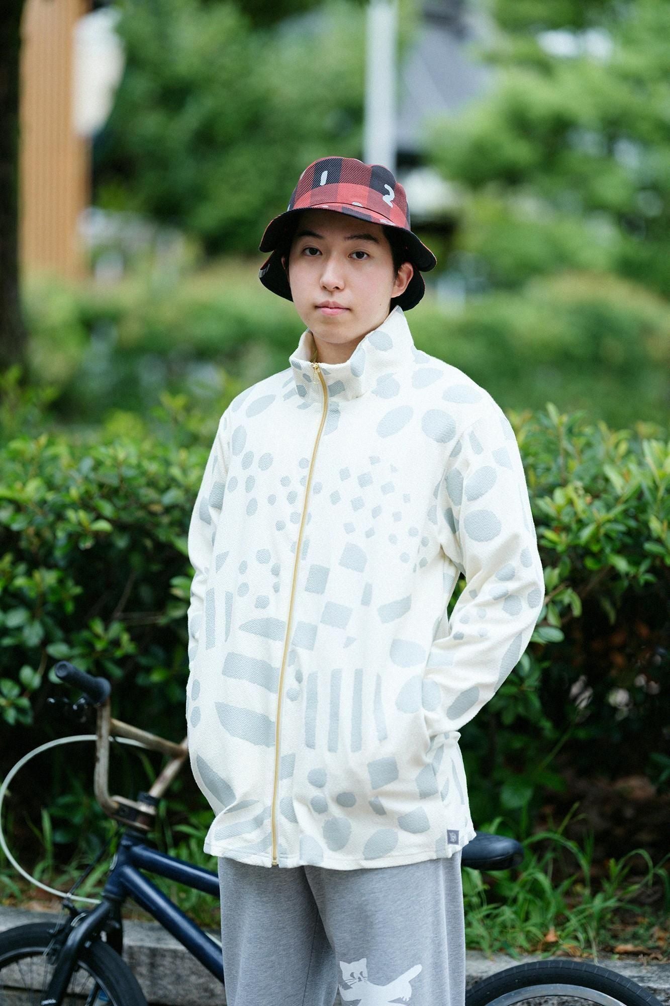 Puckered Jacquard H.W.S ZIP UP Blouson / Spring Buds Sunny Ivory