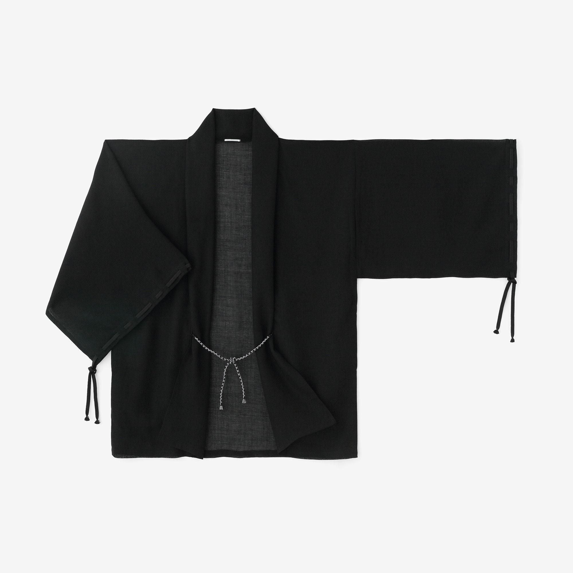 梳毛(そもう) 紗(しゃ) 宮中袖(きゅうちゅうそで) 短衣(たんい) 単(ひとえ)/濡羽色(ぬればいろ)