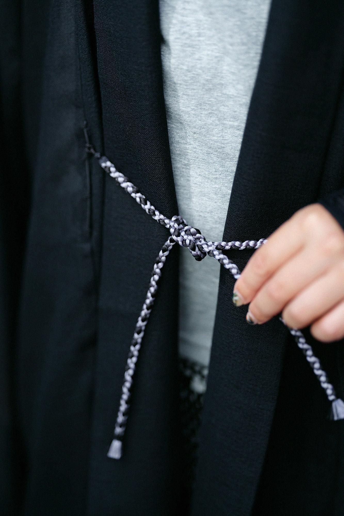 梳毛(そもう) 紗(しゃ) 宮中袖(きゅうちゅうそで) 短衣(たんい) 単(ひとえ)/濡羽色(ぬればいろ)