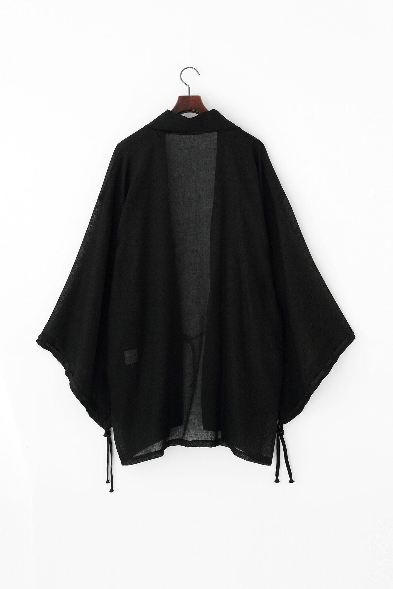 梳毛(そもう) 紗(しゃ) 宮中袖(きゅうちゅうそで) 短衣(たんい) 単(ひとえ)/濡羽色(ぬればいろ)