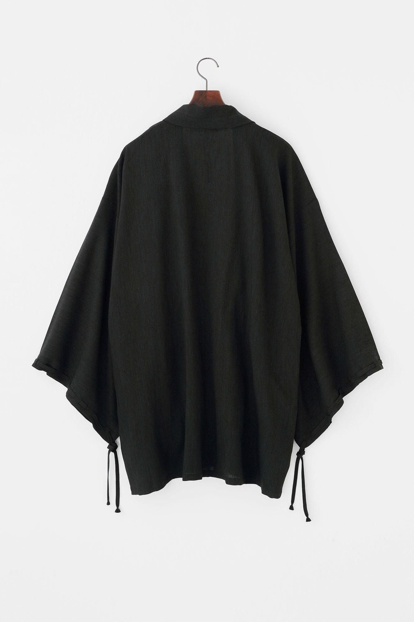 【net限定】毛麻混(けあさこん) 宮中袖(きゅうちゅうそで) 短衣(たんい) 単(ひとえ)/濡羽色(ぬればいろ)