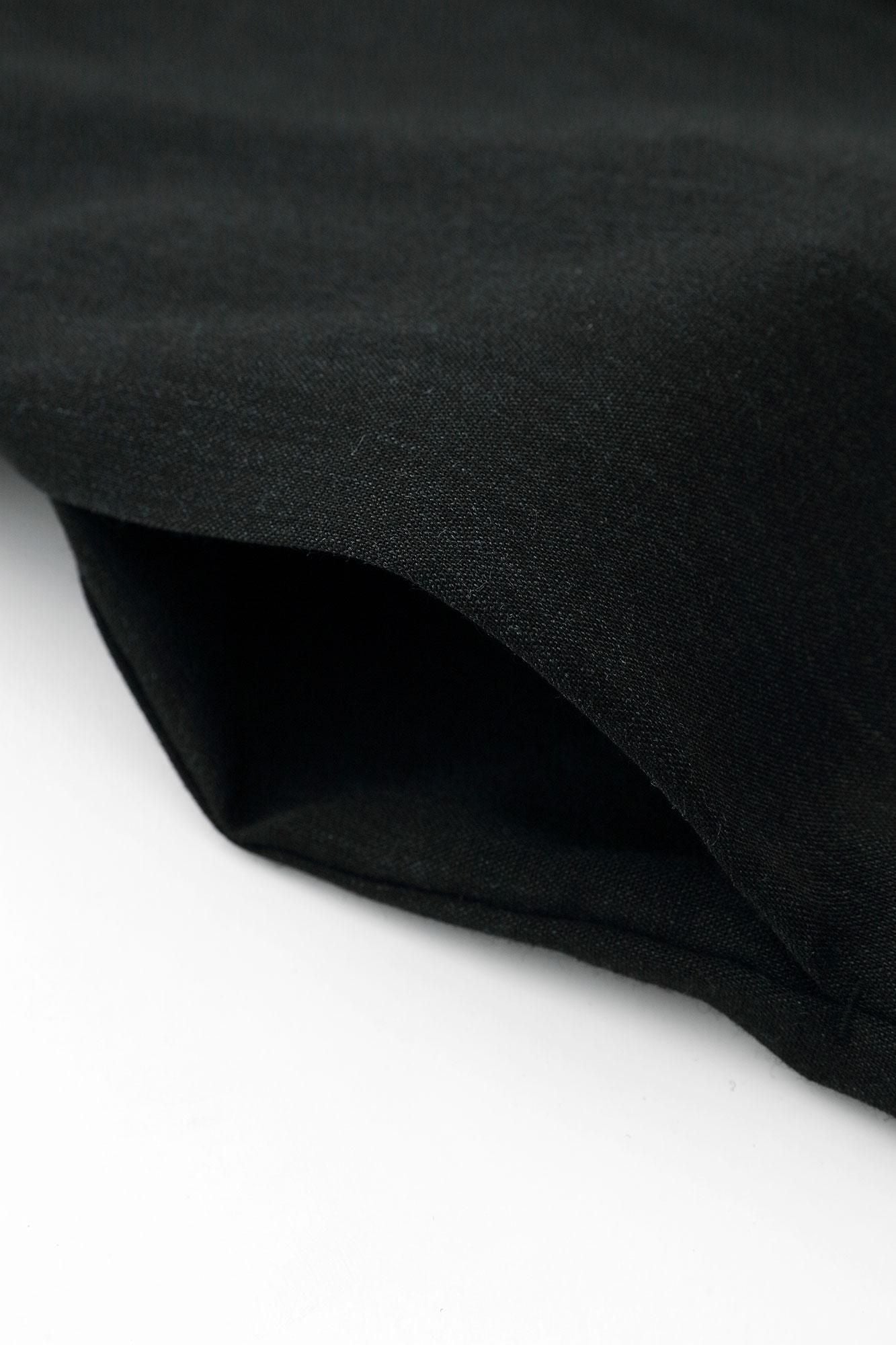 【net限定】毛麻混(けあさこん) 宮中袖(きゅうちゅうそで) 短衣(たんい) 単(ひとえ)/濡羽色(ぬればいろ)