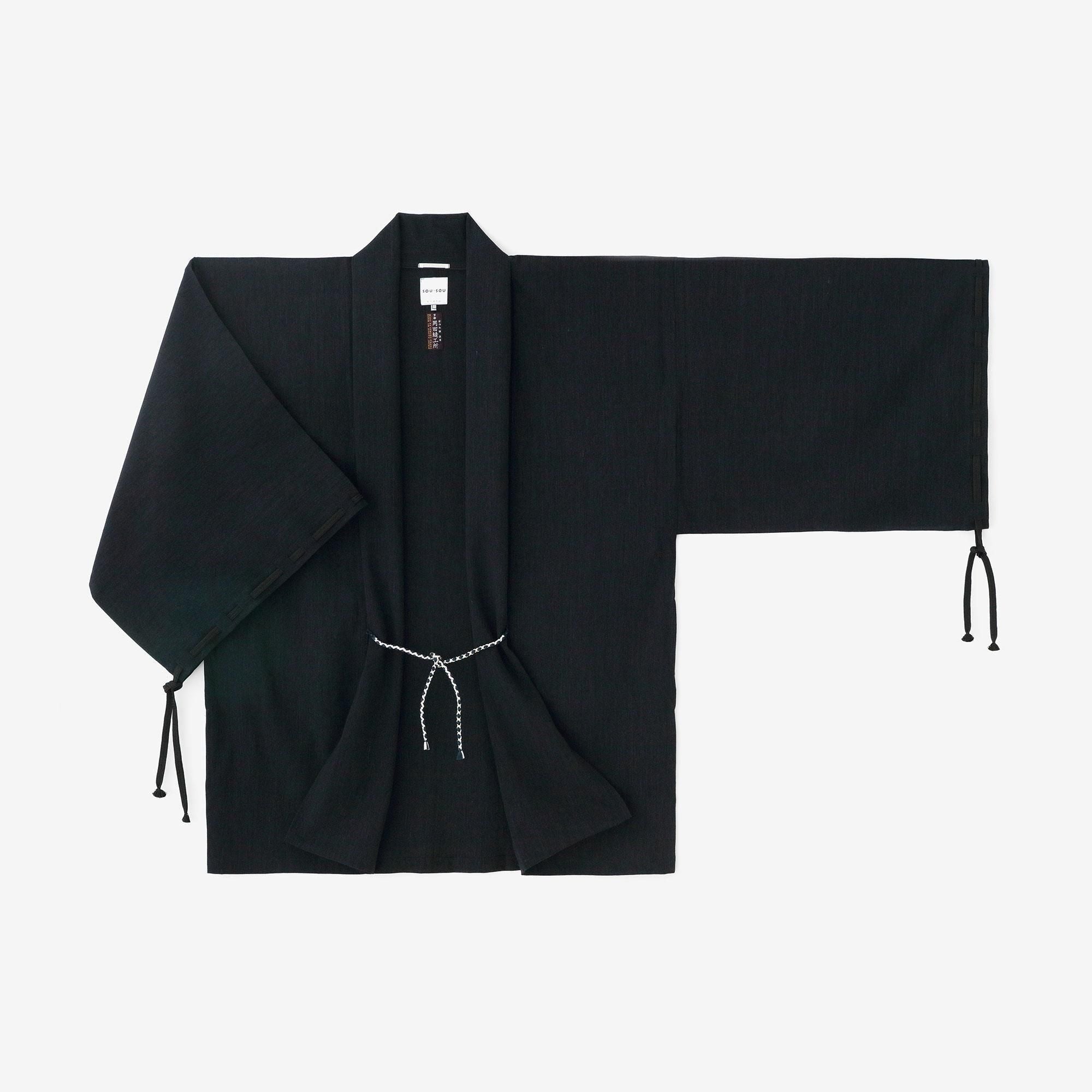 毛麻混(けあさこん) 宮中袖(きゅうちゅうそで) 短衣(たんい) 単(ひとえ)/留紺(とめこん)