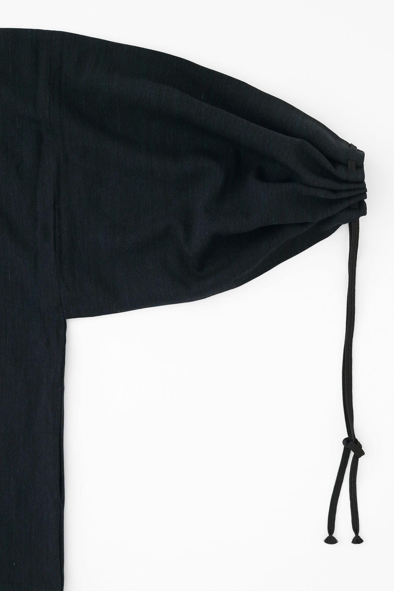 毛麻混(けあさこん) 宮中袖(きゅうちゅうそで) 短衣(たんい) 単(ひとえ)/留紺(とめこん)