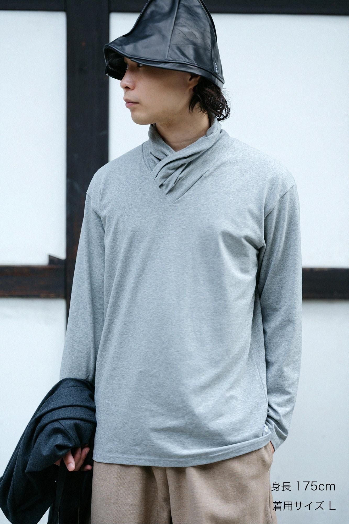 ベア天竺 衿巻ジバン/杢灰(もくはい)