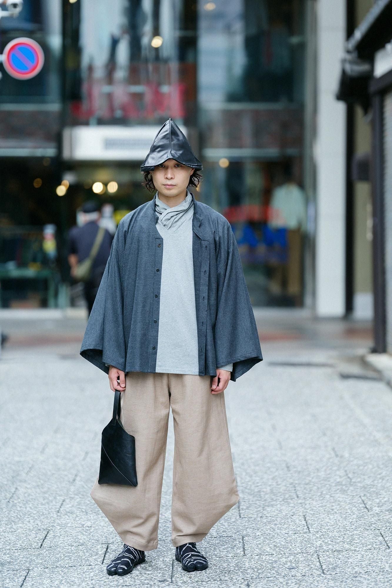 ベア天竺 衿巻ジバン/杢灰(もくはい)