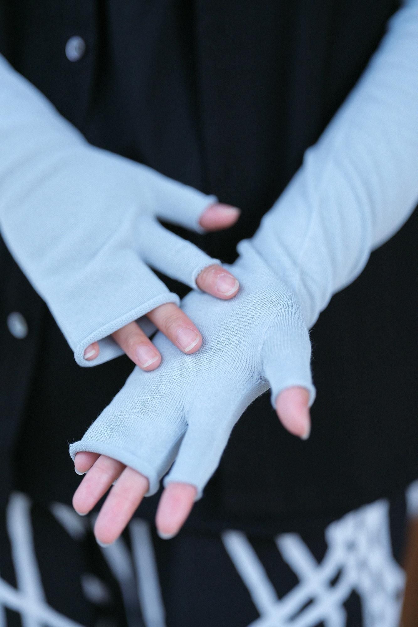 UV컷 쿨 드라이 롱 장갑/라이트 그레이