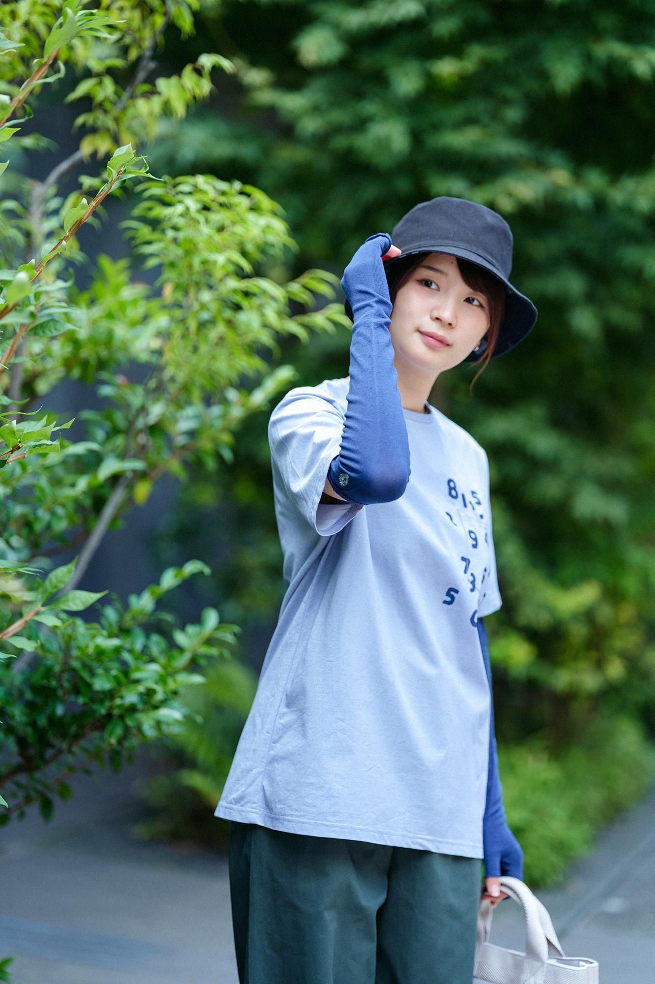 UV컷 쿨 드라이 롱 장갑/네이비