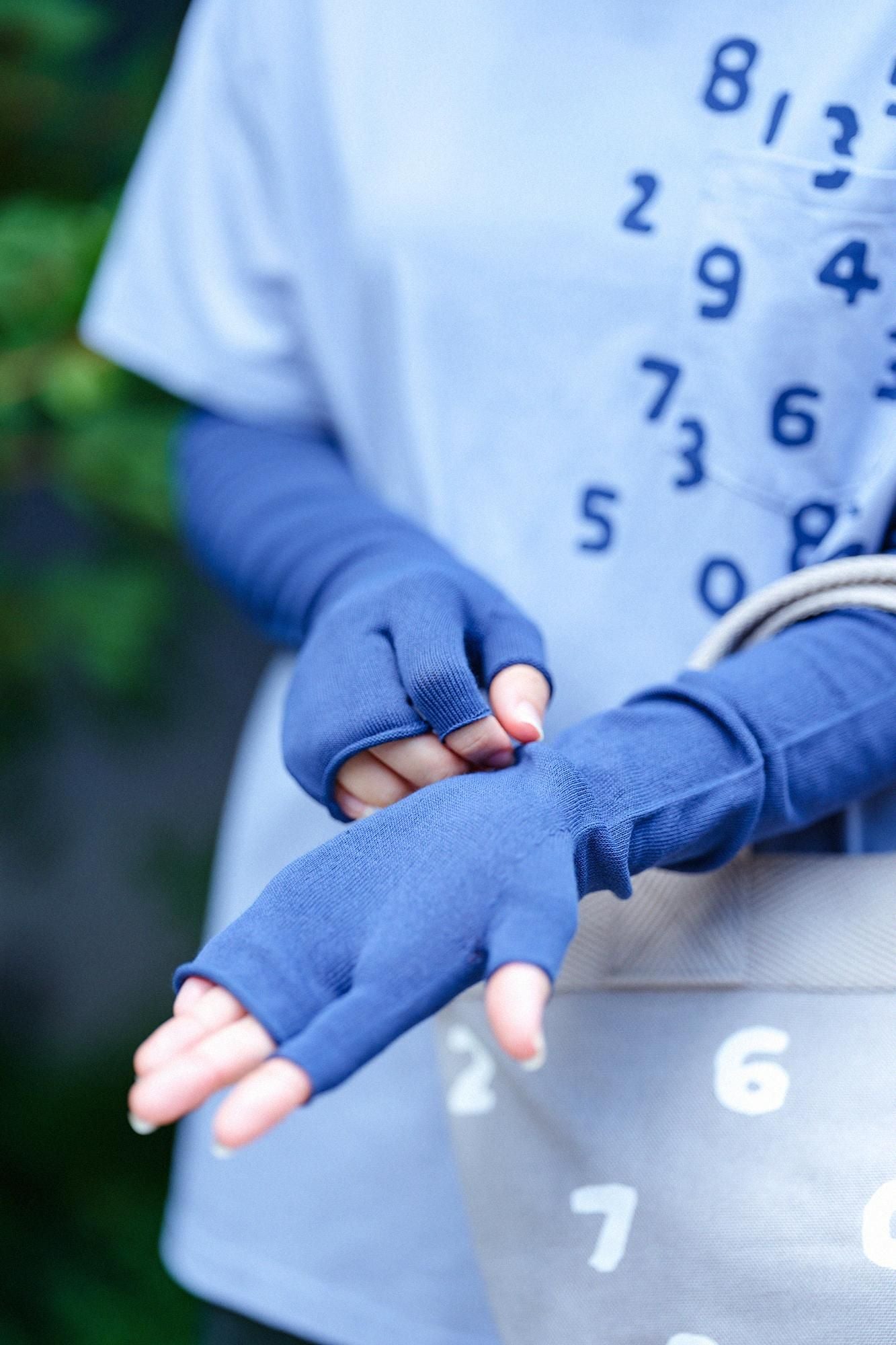 UV컷 쿨 드라이 롱 장갑/네이비