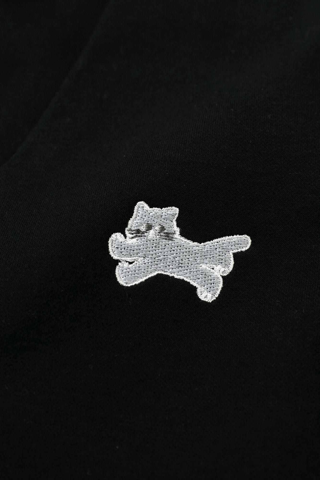 Cardboard Knit Collarless V-neck BIKE Jacket / Black