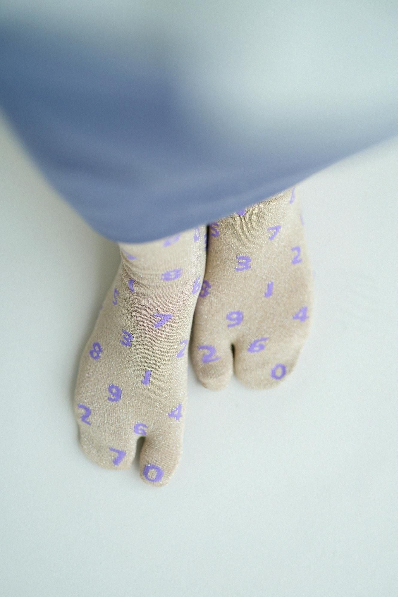 【net Limited 40%OFF】Eco Tabi Socks (Mid-calf)/SO-SU-U Hazelnut Color Glitter【Women】