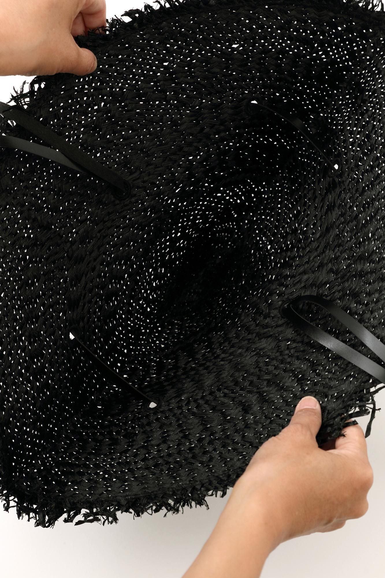 오와리 접힌 모자/검은색