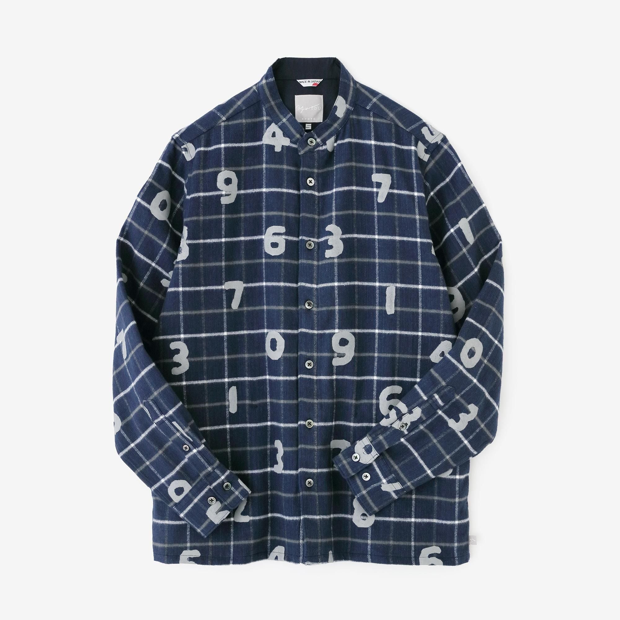 Flannel Check Stand CollarShirt SP/SO-SU-U NedeBee