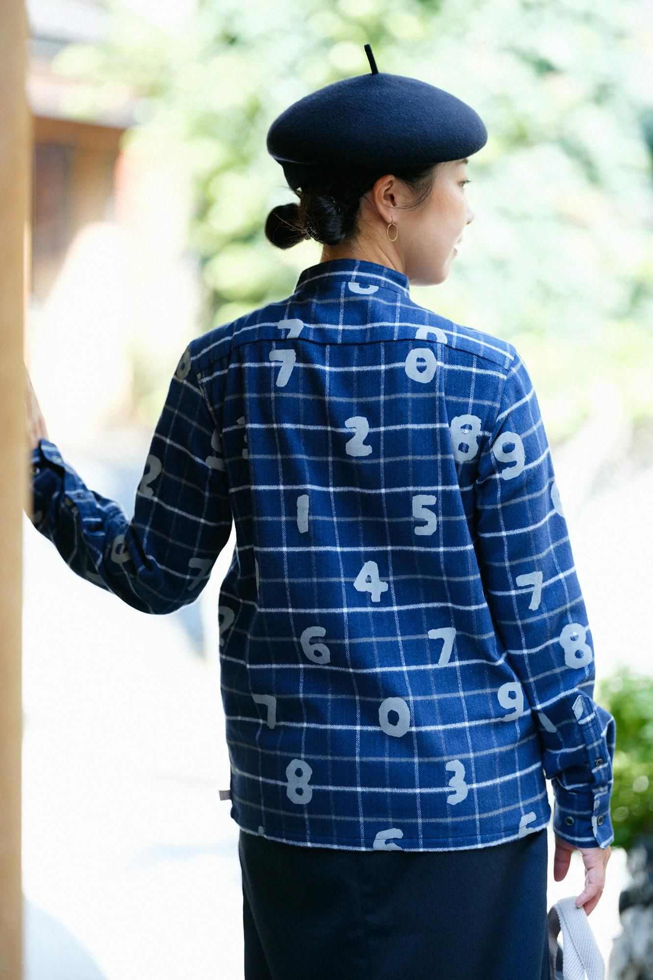 Flannel Check Stand CollarShirt SP/SO-SU-U NedeBee