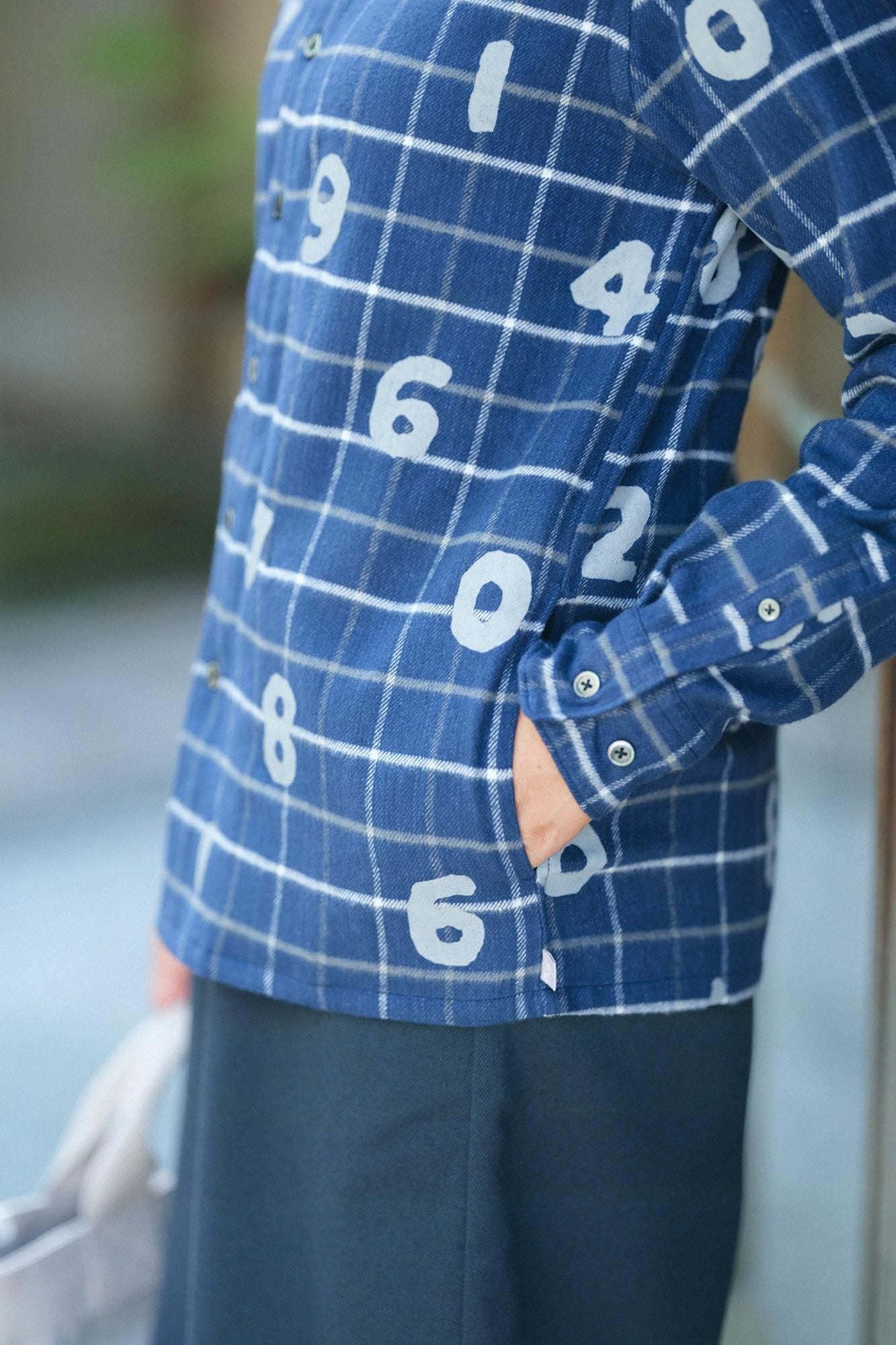 Flannel Check Stand CollarShirt SP/SO-SU-U NedeBee