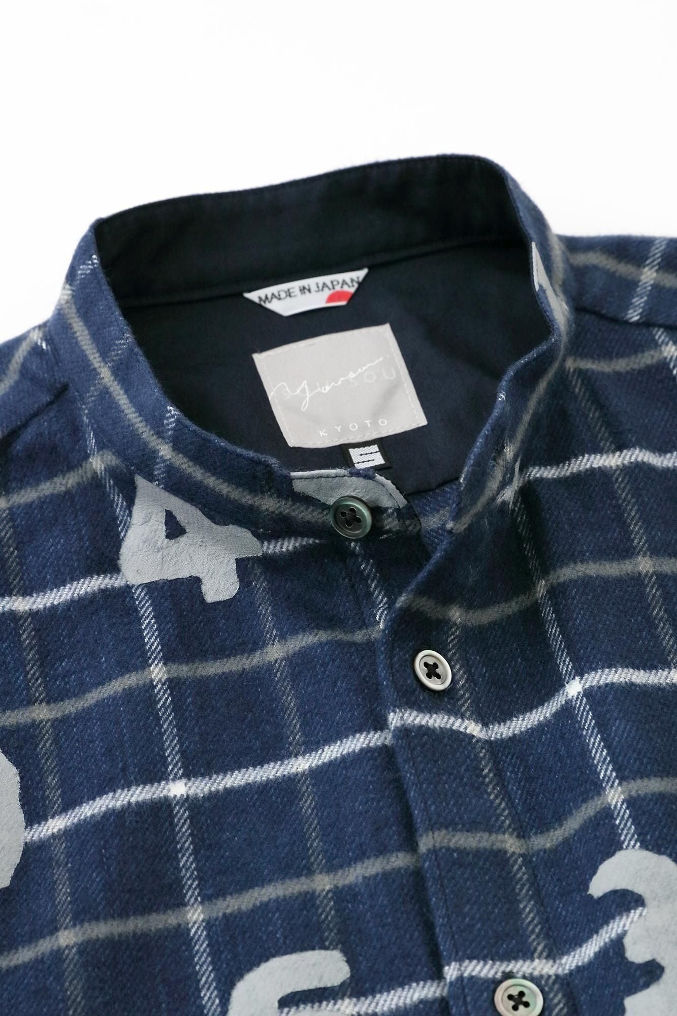 Flannel Check Stand CollarShirt SP/SO-SU-U NedeBee