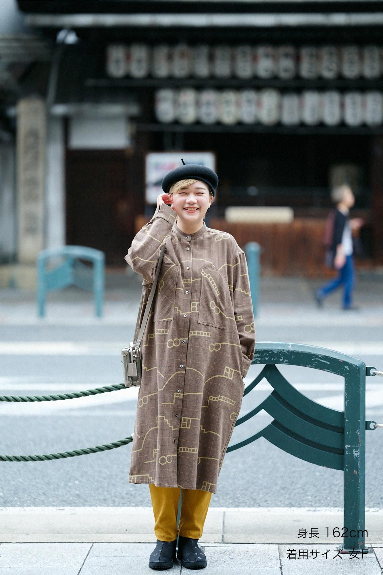 헤링본 체크 W.P.그란 셔츠 원피스/챠리