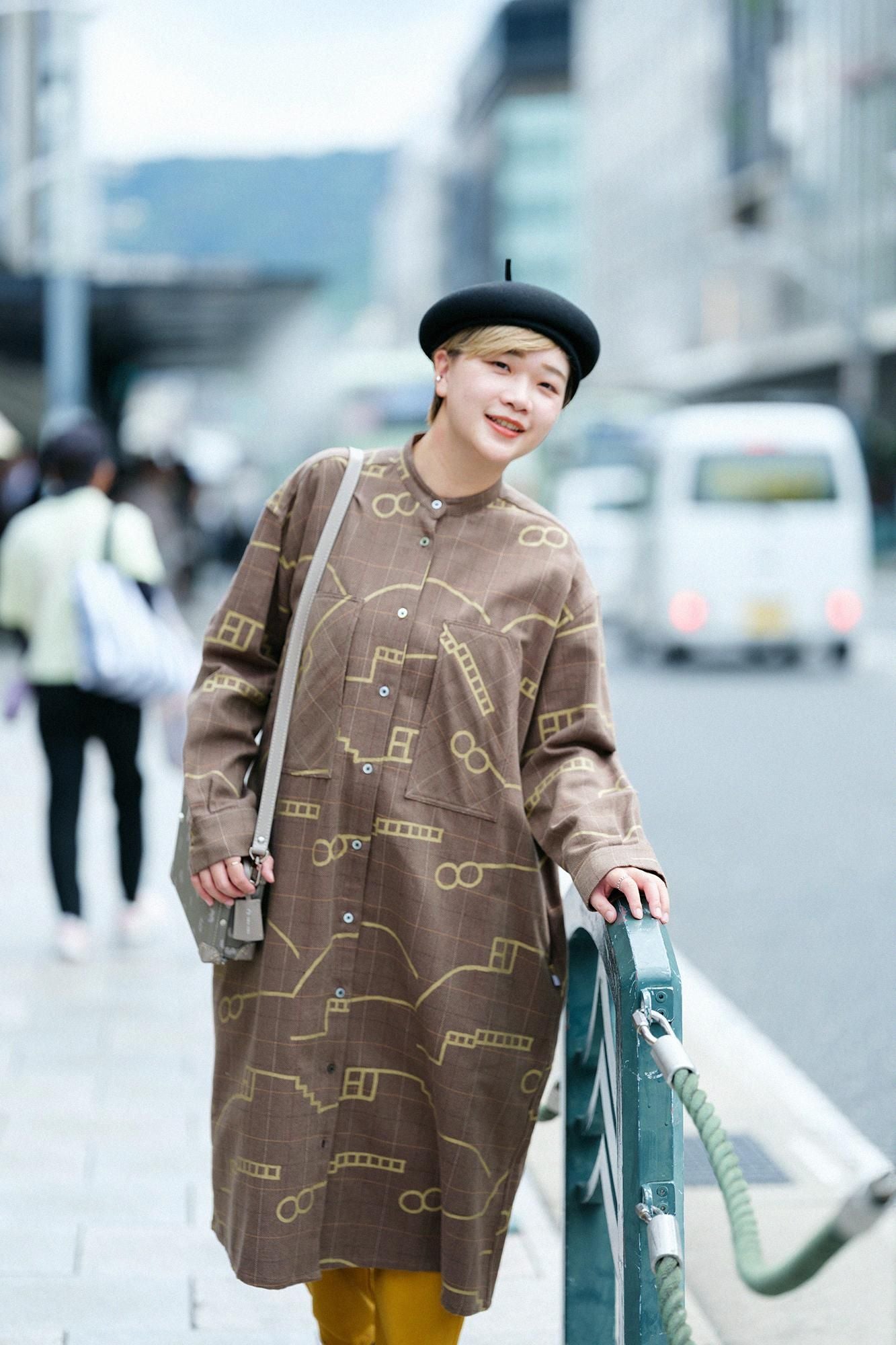 헤링본 체크 W.P.그란 셔츠 원피스/챠리