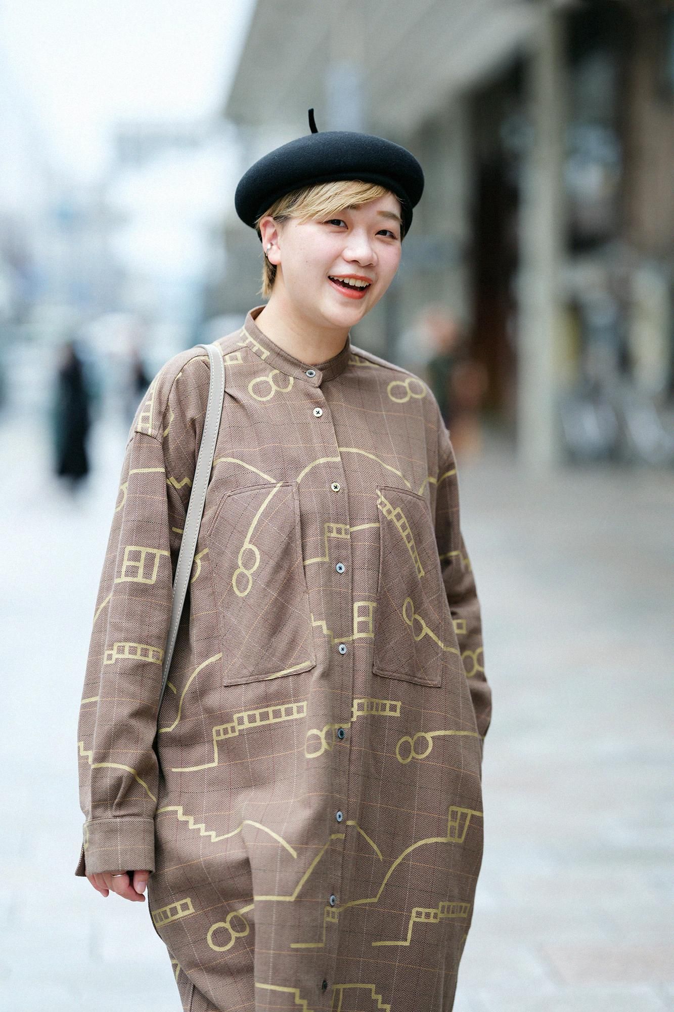 헤링본 체크 W.P.그란 셔츠 원피스/챠리