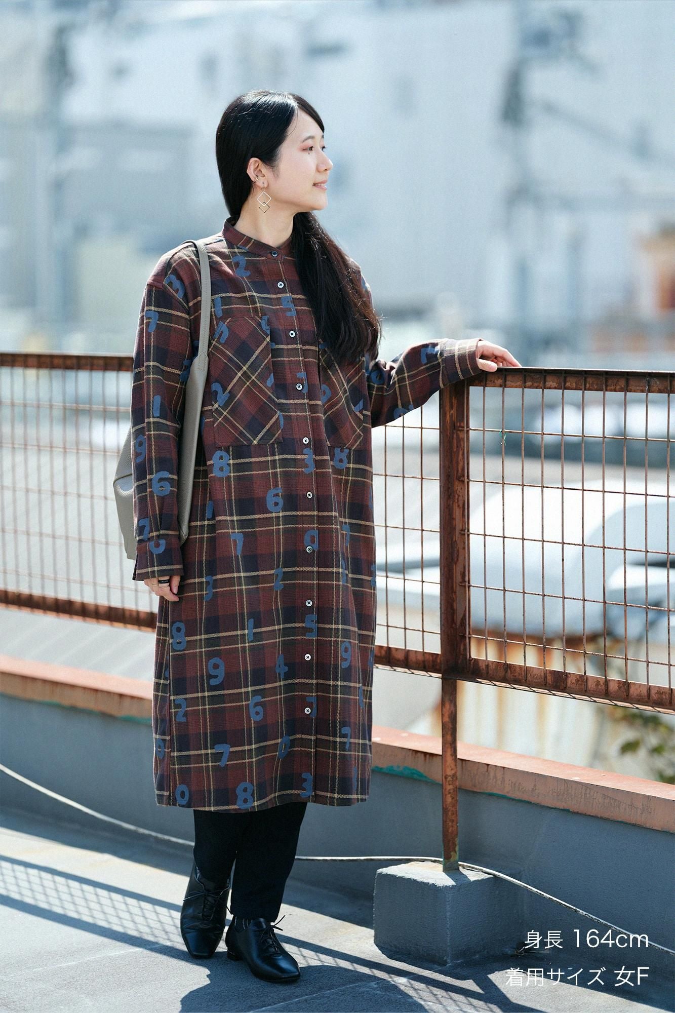 FRiModern.boneCheck W.P.Gran Shirt Dress/SO-SU-U