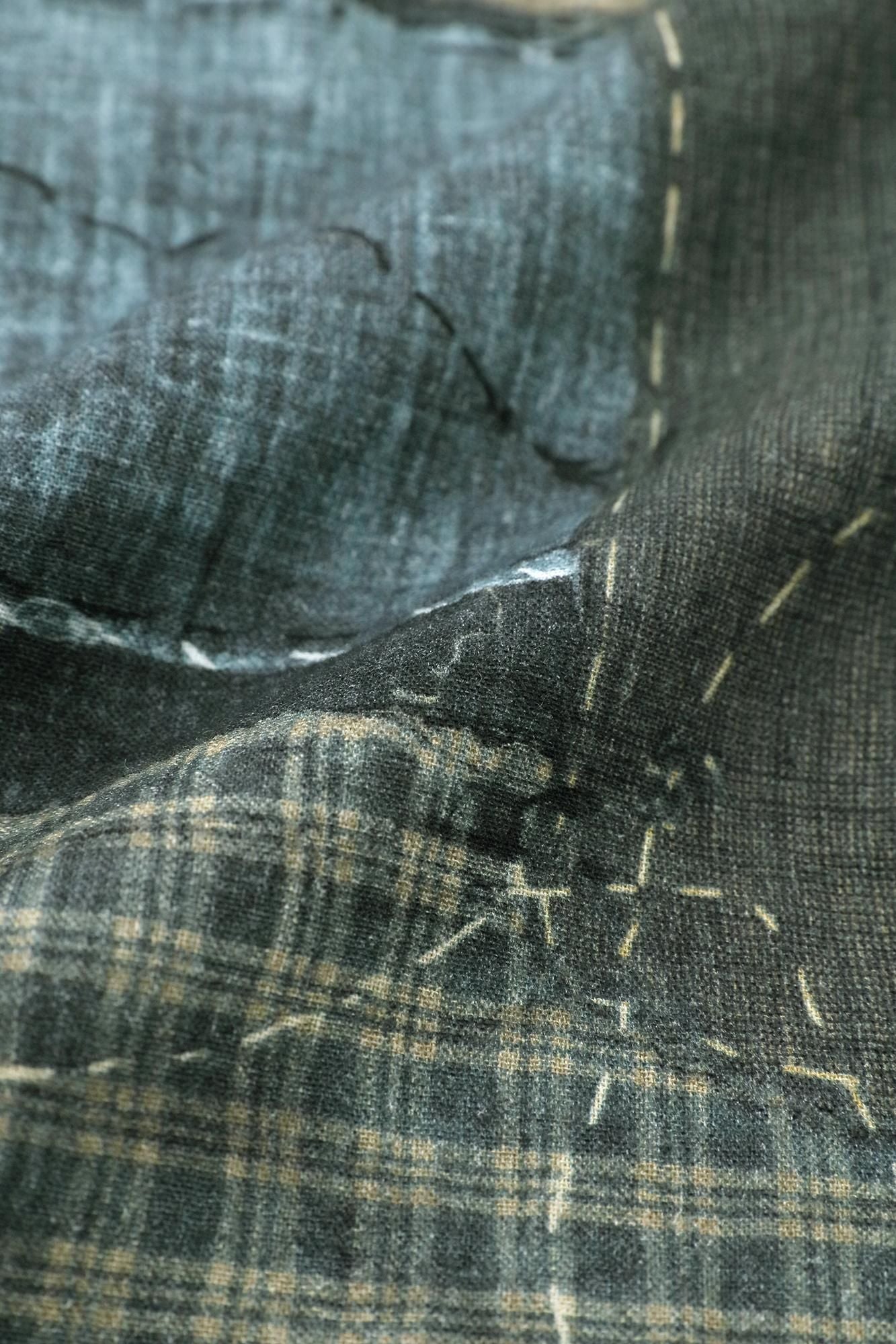 Chizimi Cotton 20/20 Stand Collar Long-sleeved Shirt/BORO Different J