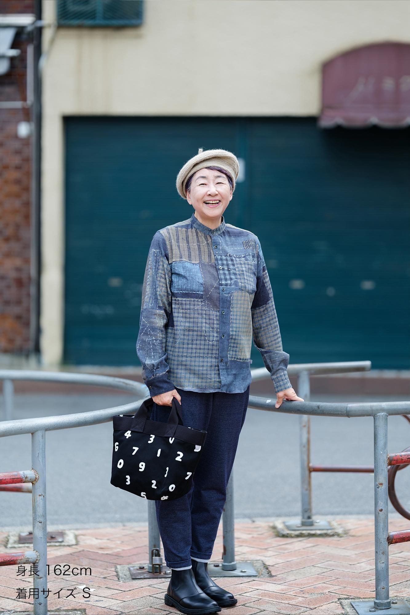 Chizimi Cotton 20/20 Stand Collar Long-sleeved Shirt/BORO Different J