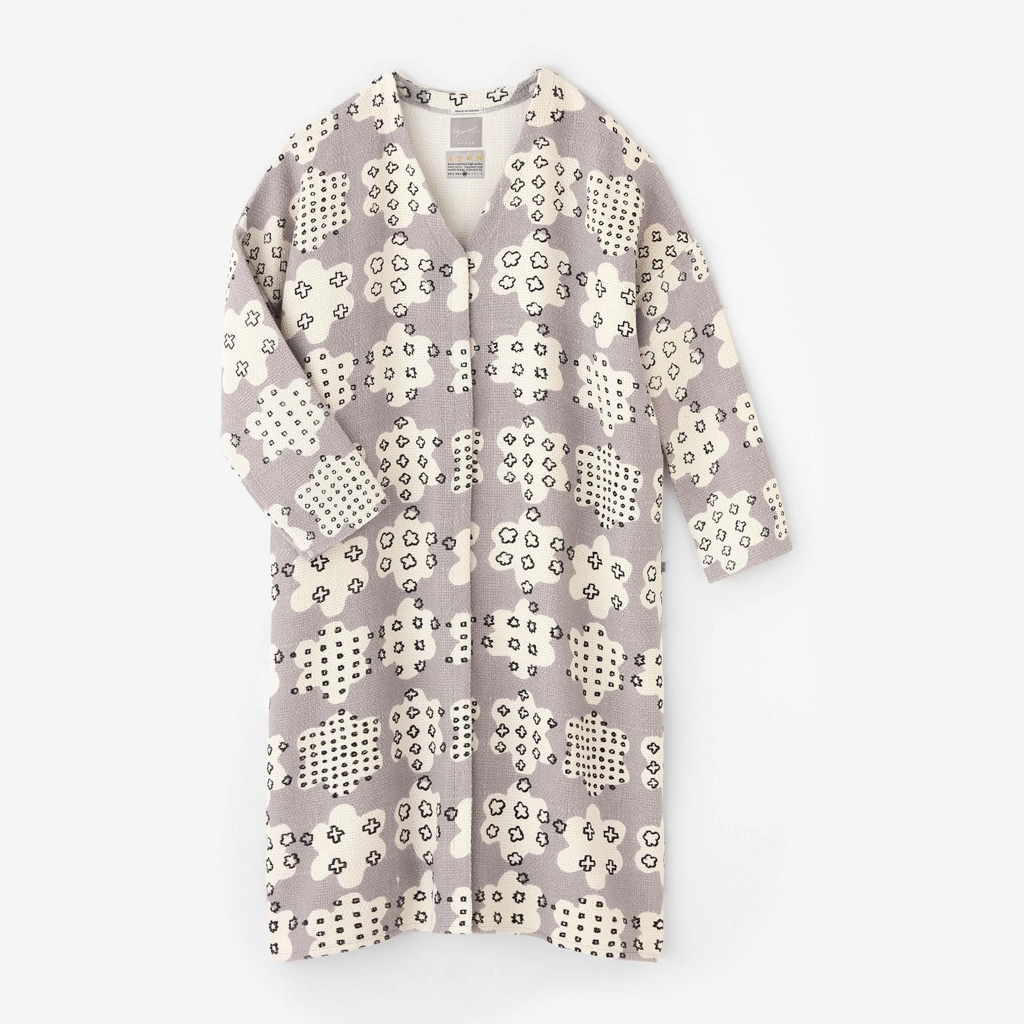 棉麻紡 菱紋樣(菱纹用) 輕型外套/花霰