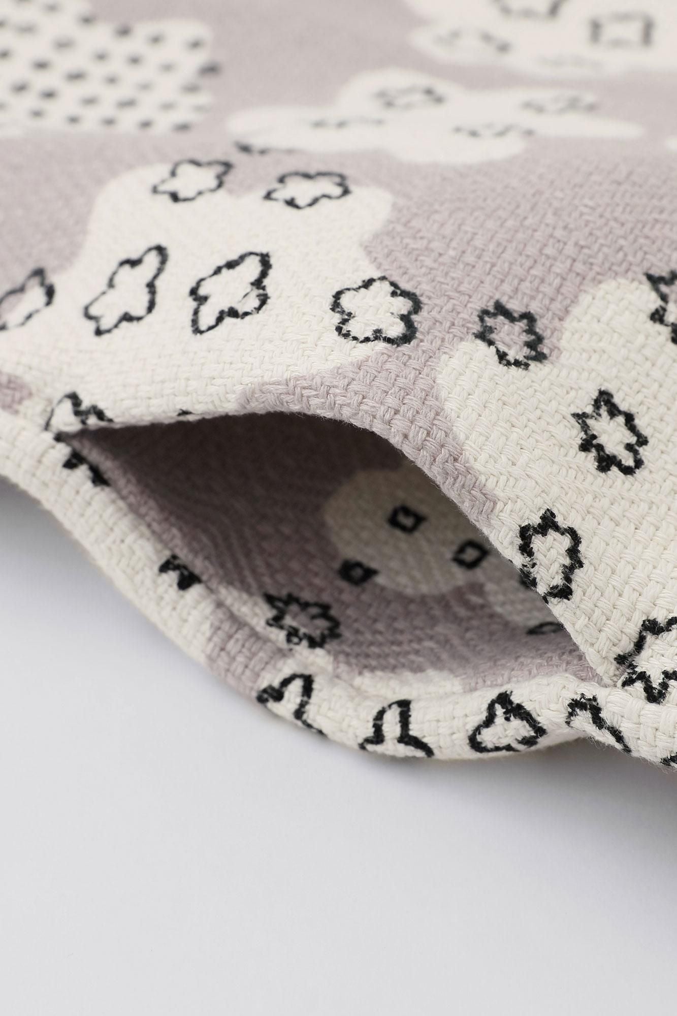 Manteau tunique léger en coton et lin à motif diamant/grêle de fleurs