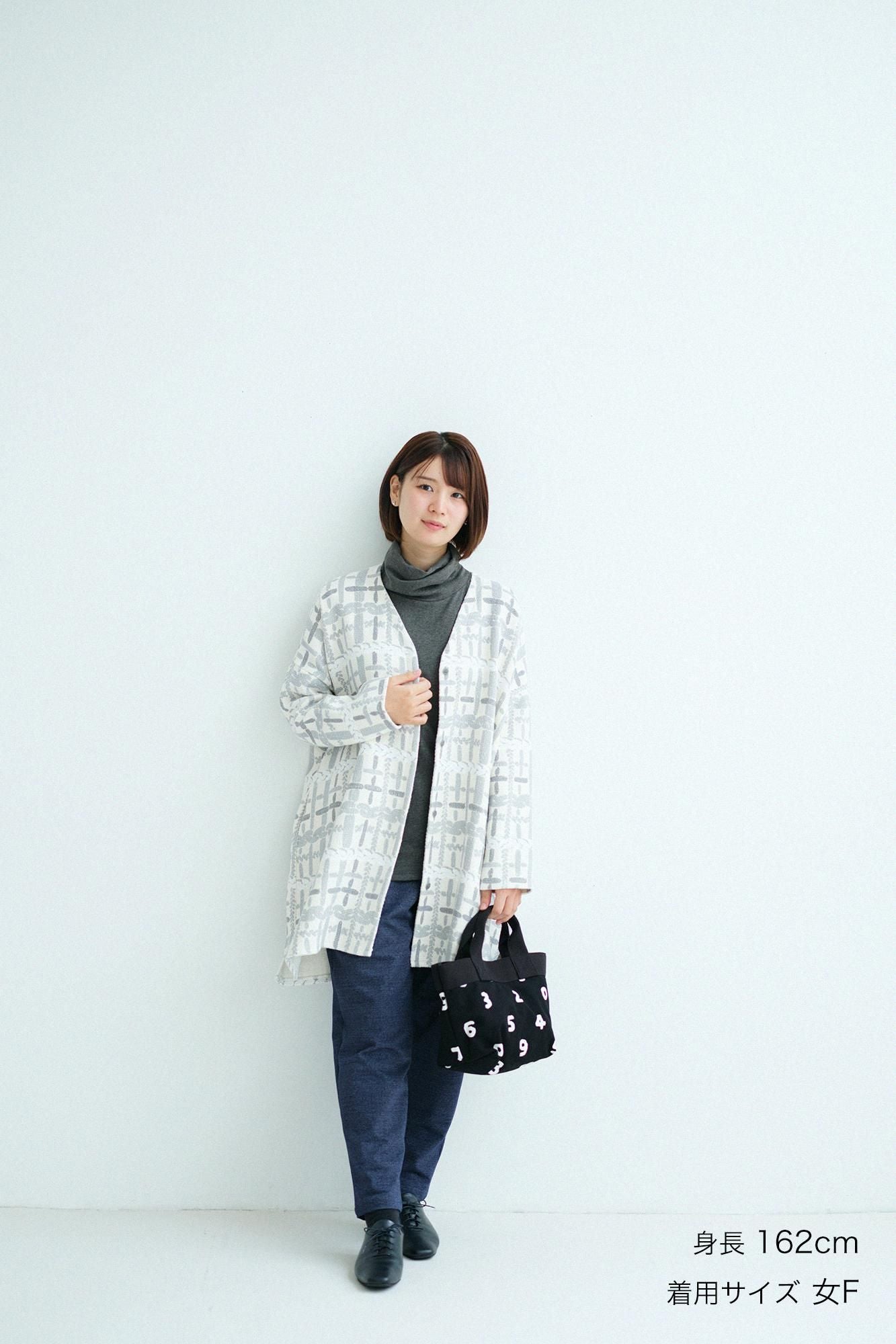 Cotton-linen Blend diamondPattern (HishimonYocormorant) Light Tunic Coat/Lath