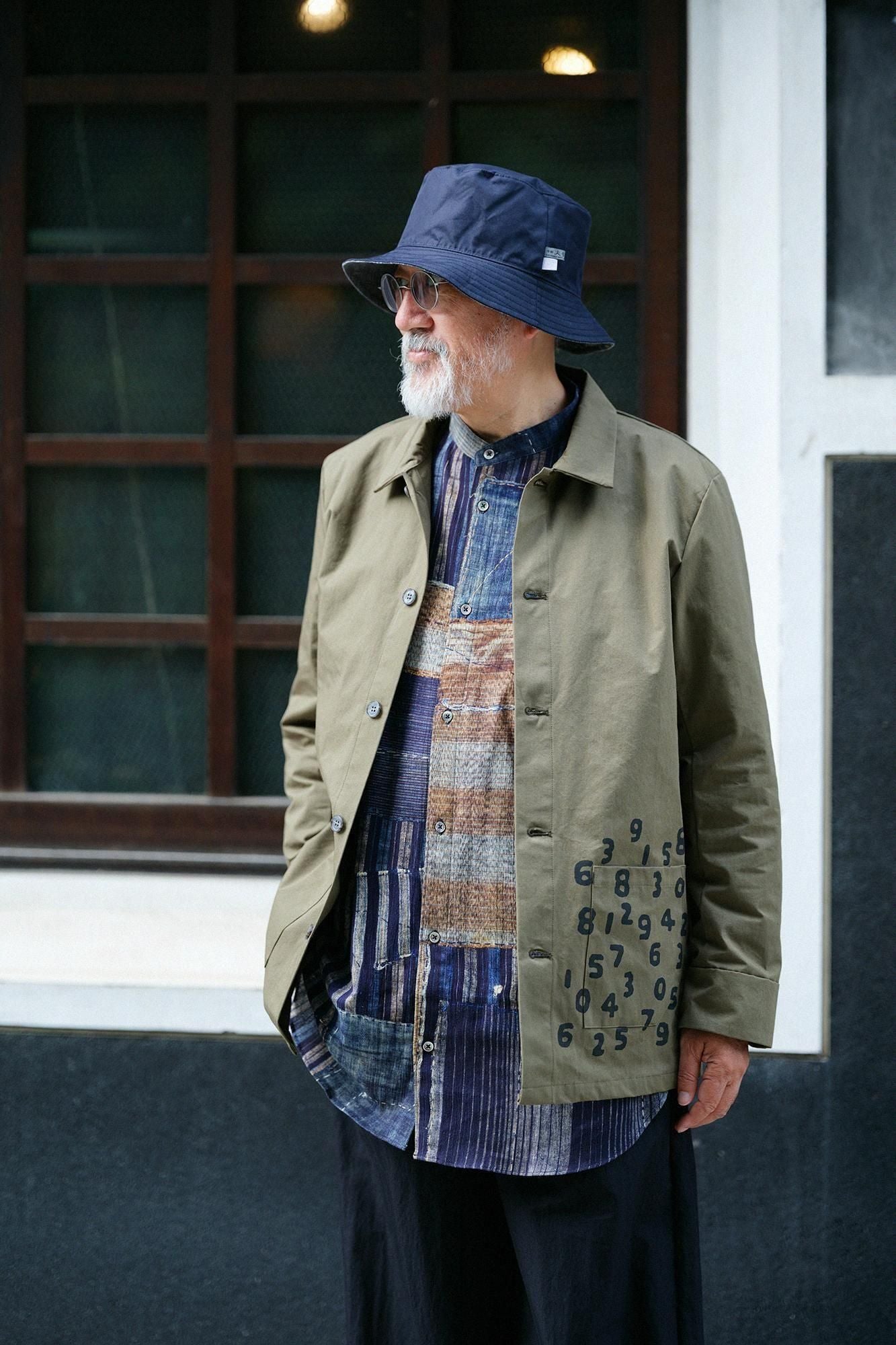 발수 웨더 클로스 칼라자켓/카키색 옷감