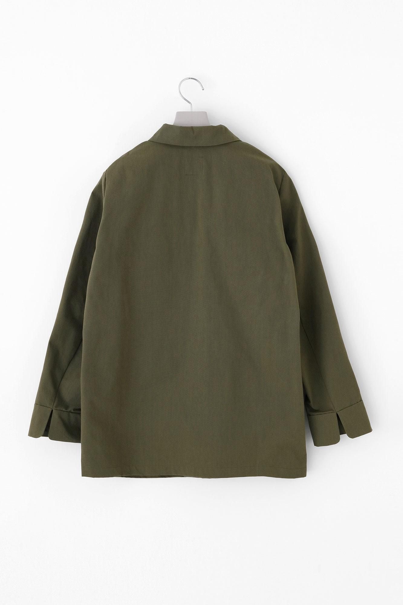 발수 웨더 클로스 칼라자켓/카키색 옷감