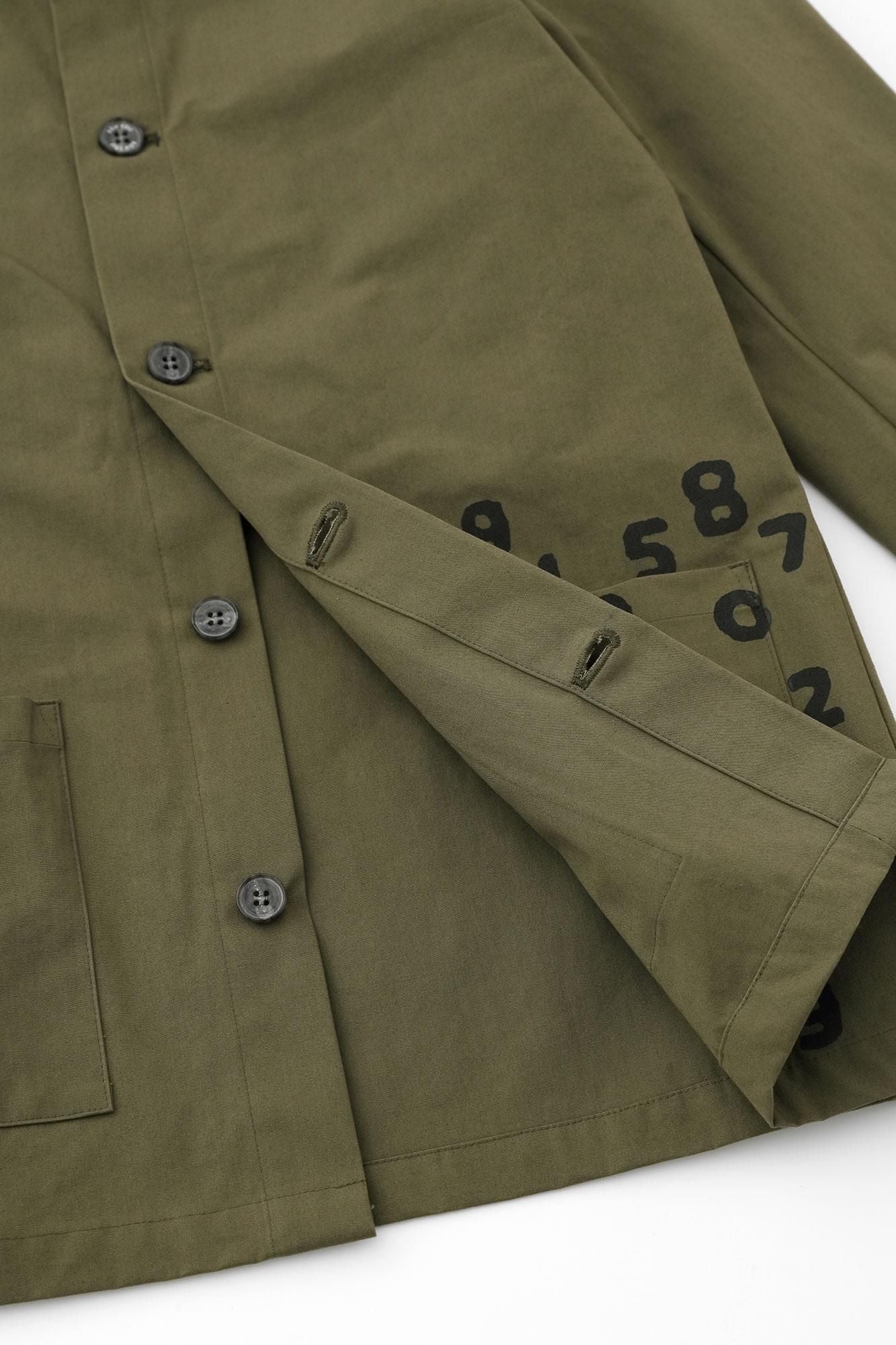 발수 웨더 클로스 칼라자켓/카키색 옷감