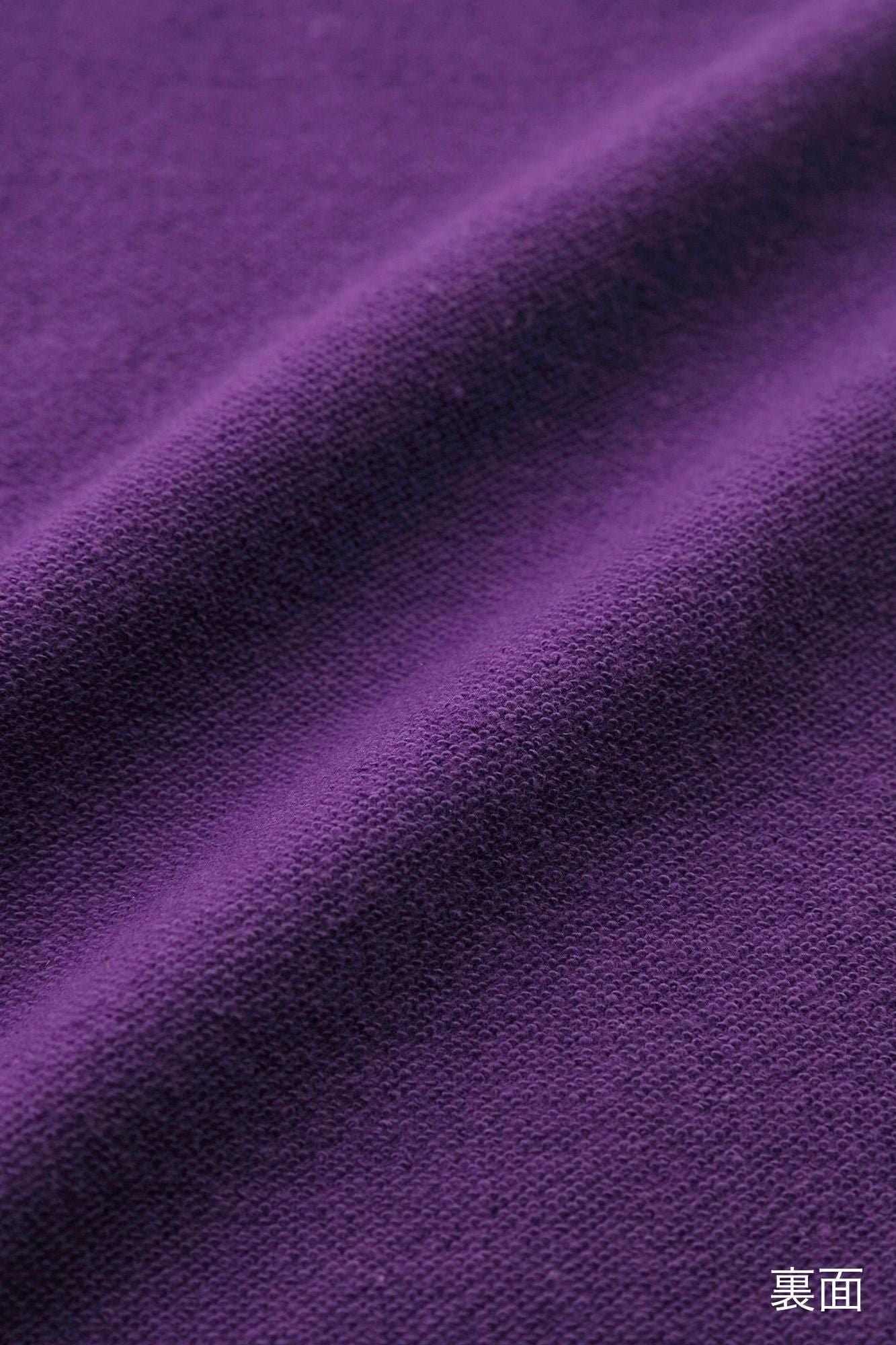 40双 ミニ裏毛 バイカラー長袖Tシャツ/パープル