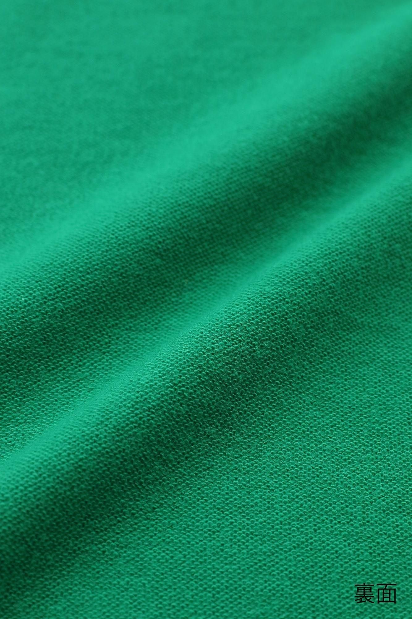 40双 ミニ裏毛 バイカラー長袖Tシャツ/グリーン