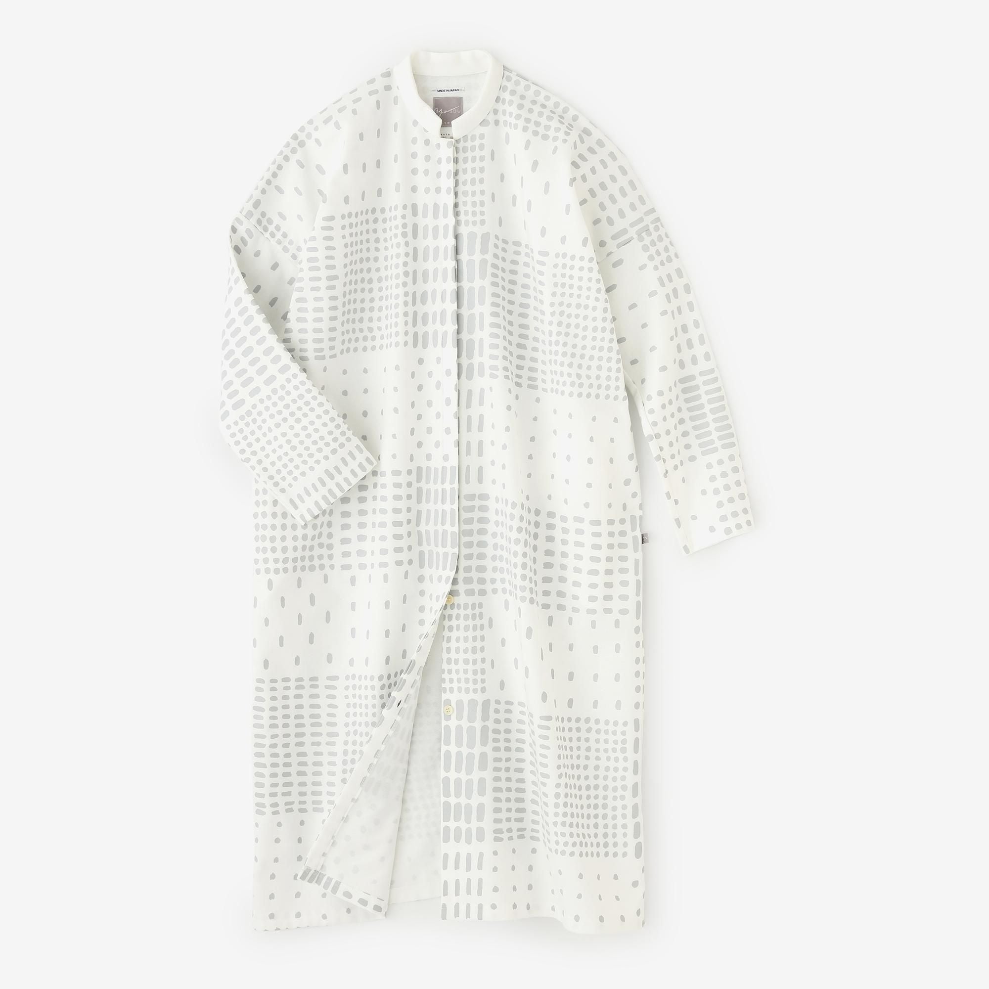 鑲嵌針織 立領輕型外套/敷石 白色